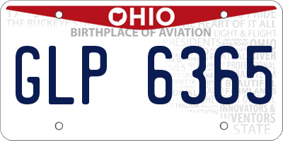 OH license plate GLP6365