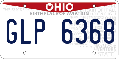OH license plate GLP6368