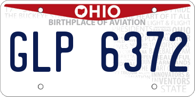 OH license plate GLP6372