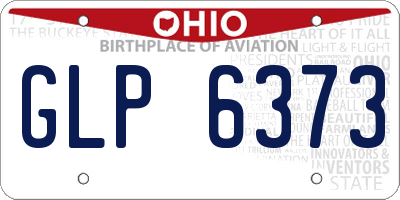 OH license plate GLP6373