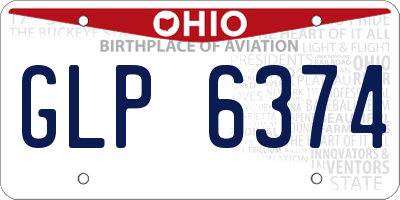 OH license plate GLP6374