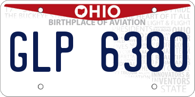 OH license plate GLP6380