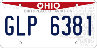 OH license plate GLP6381