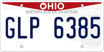 OH license plate GLP6385