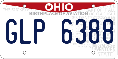 OH license plate GLP6388