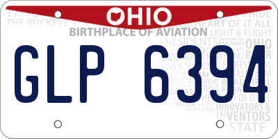 OH license plate GLP6394