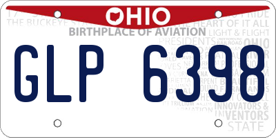 OH license plate GLP6398