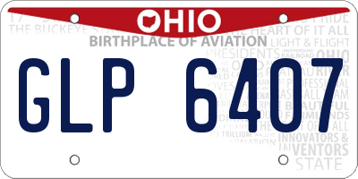OH license plate GLP6407