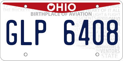 OH license plate GLP6408
