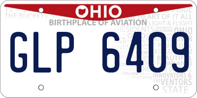 OH license plate GLP6409