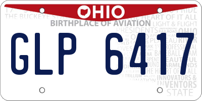 OH license plate GLP6417