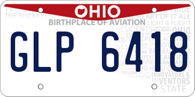 OH license plate GLP6418