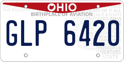 OH license plate GLP6420