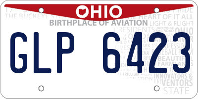 OH license plate GLP6423