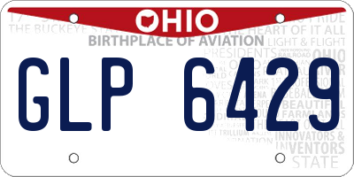 OH license plate GLP6429