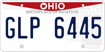 OH license plate GLP6445