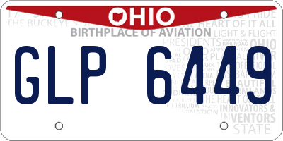 OH license plate GLP6449