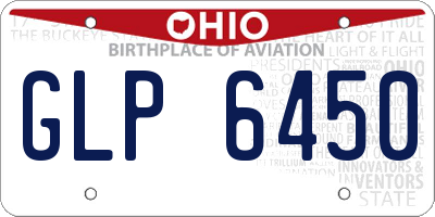 OH license plate GLP6450