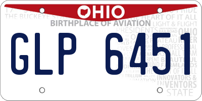 OH license plate GLP6451