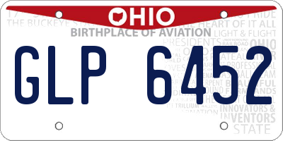 OH license plate GLP6452