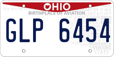 OH license plate GLP6454