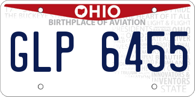 OH license plate GLP6455