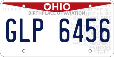 OH license plate GLP6456