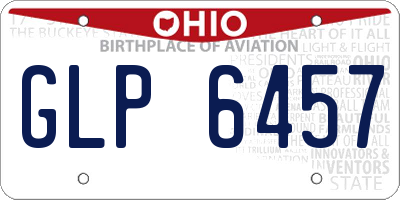 OH license plate GLP6457