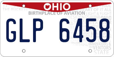 OH license plate GLP6458