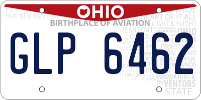 OH license plate GLP6462