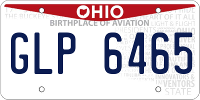 OH license plate GLP6465