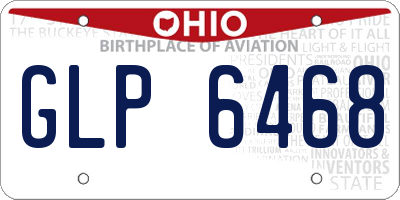 OH license plate GLP6468