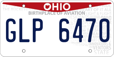 OH license plate GLP6470