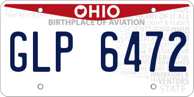OH license plate GLP6472