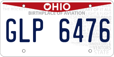 OH license plate GLP6476