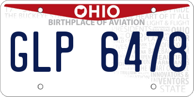 OH license plate GLP6478