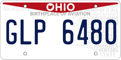 OH license plate GLP6480