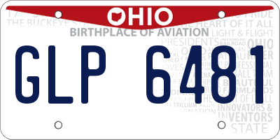 OH license plate GLP6481