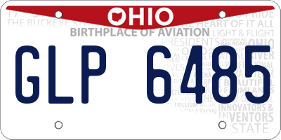 OH license plate GLP6485