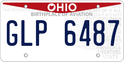 OH license plate GLP6487
