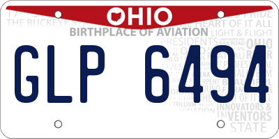 OH license plate GLP6494
