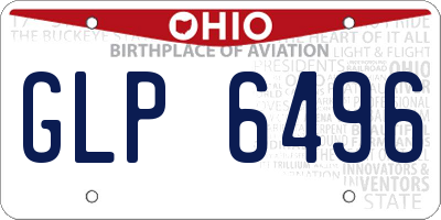 OH license plate GLP6496