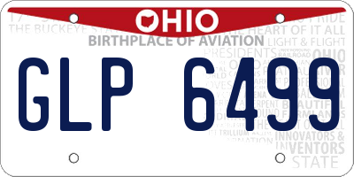 OH license plate GLP6499