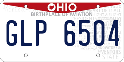 OH license plate GLP6504