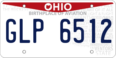 OH license plate GLP6512