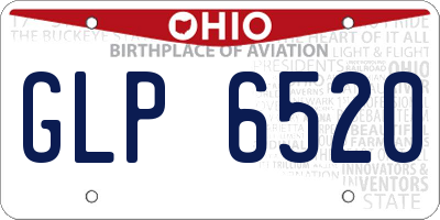 OH license plate GLP6520