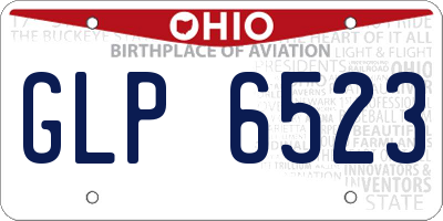 OH license plate GLP6523