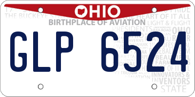 OH license plate GLP6524