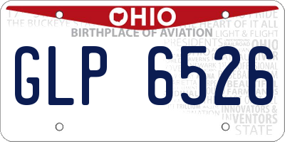 OH license plate GLP6526
