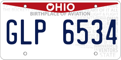 OH license plate GLP6534